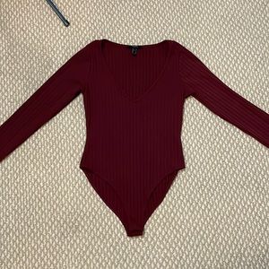 burgundy body suit, NEVER WORN